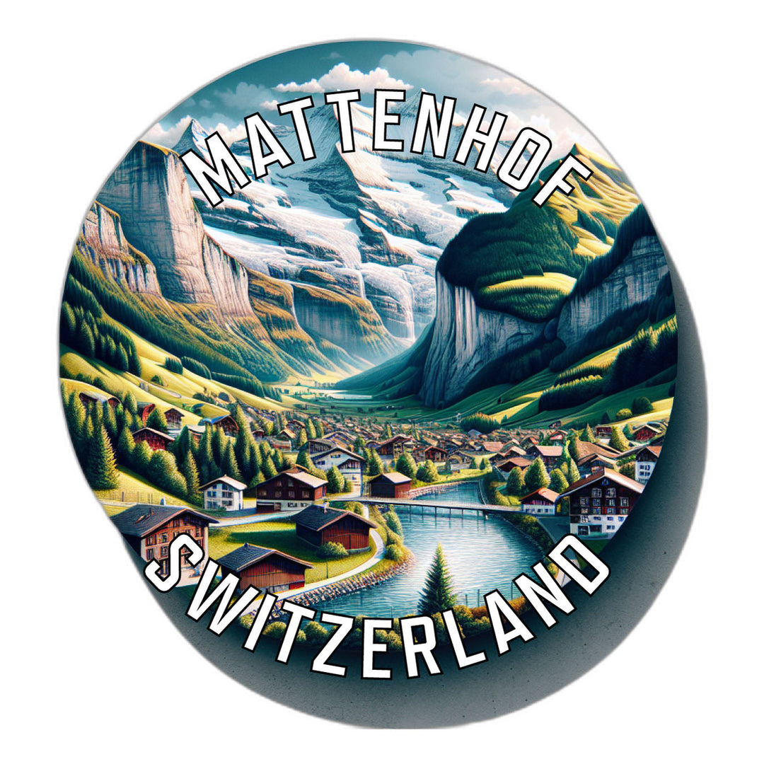 Mattenhof Switzerland Souvenir Die Cut Flat Magnet Image 1