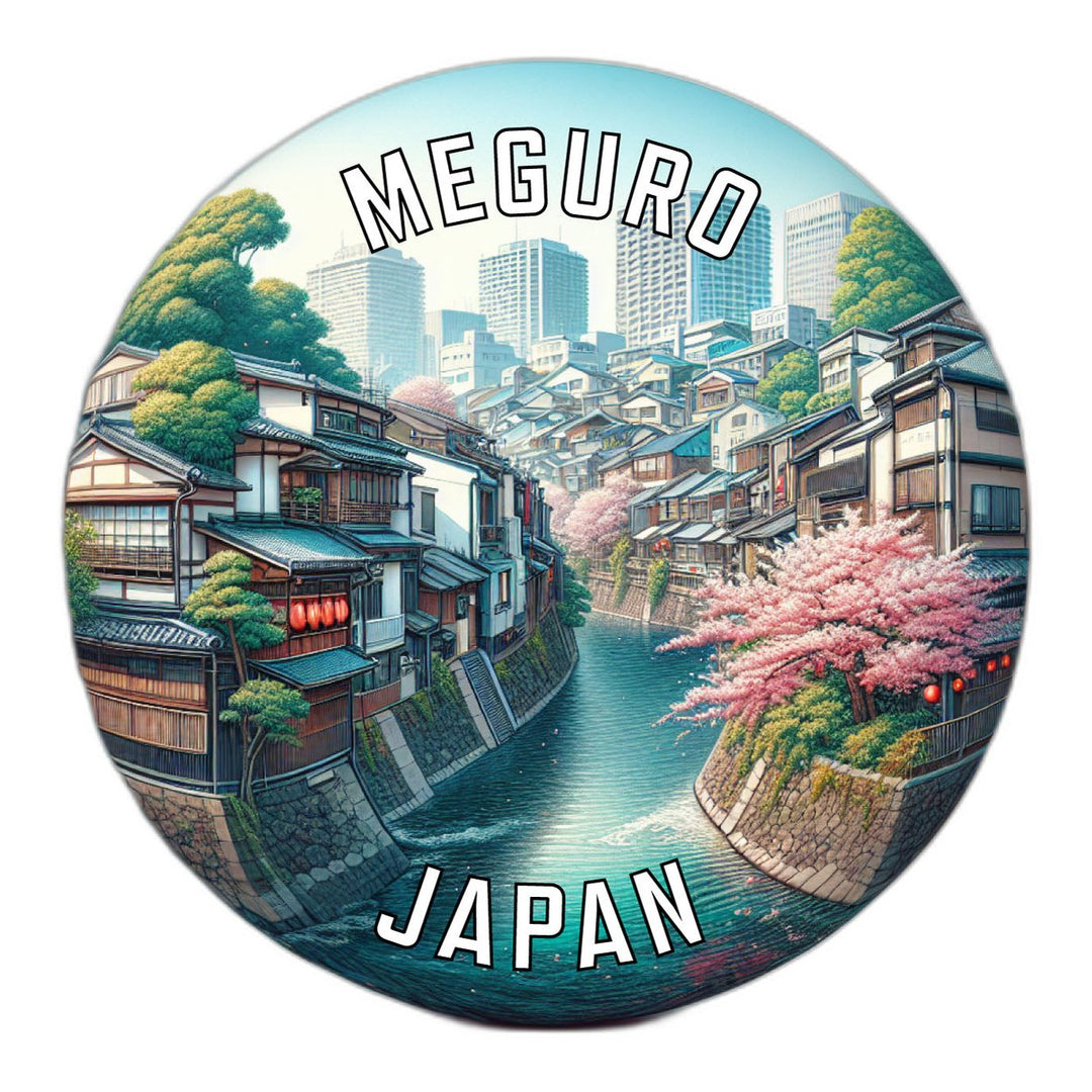 Meguro Japan Souvenir Die Cut Flat Magnet Image 1