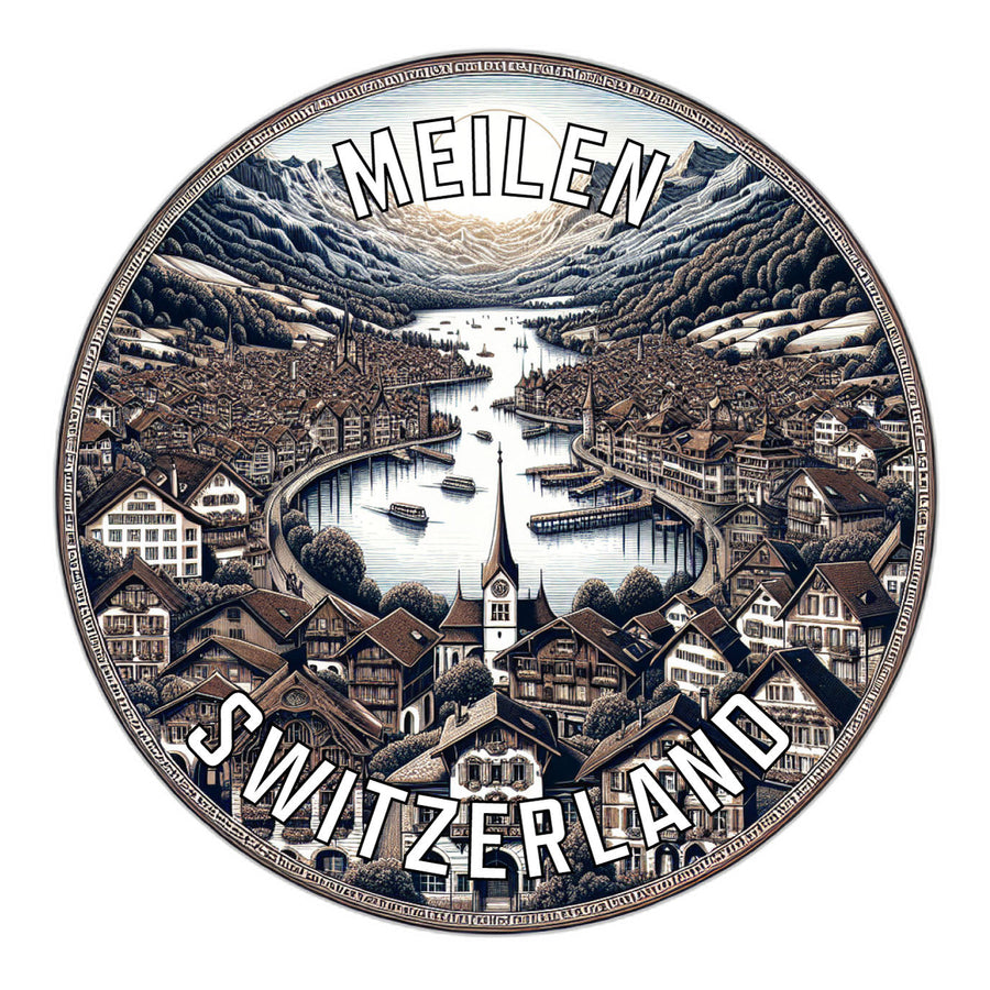 Meilen Switzerland Souvenir Die Cut Flat Magnet Image 1