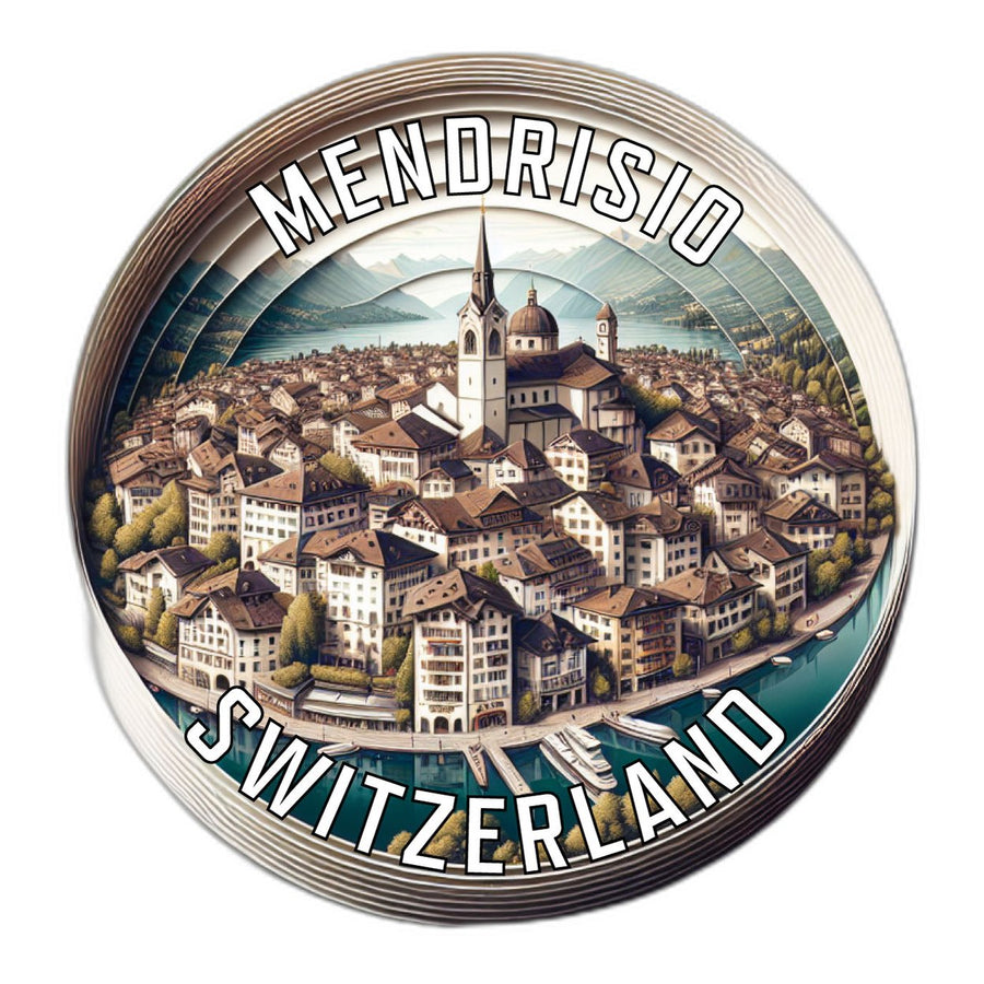 Mendrisio Switzerland Souvenir Die Cut Flat Magnet Image 1