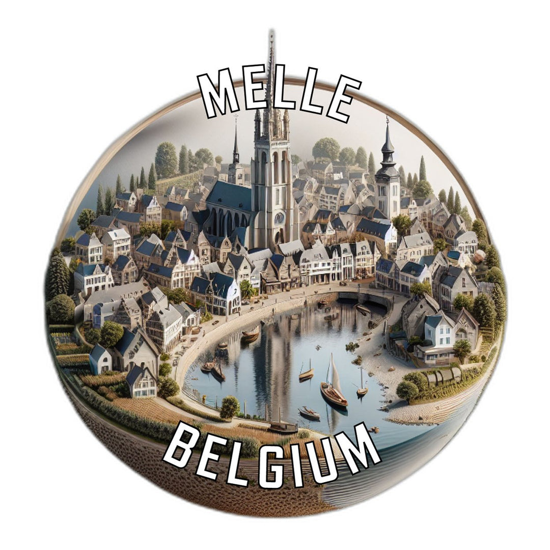 Melle Belgium Souvenir Die Cut Flat Magnet Image 1