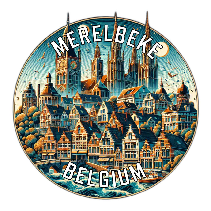 Merelbeke Belgium Souvenir Die Cut Flat Magnet Image 1