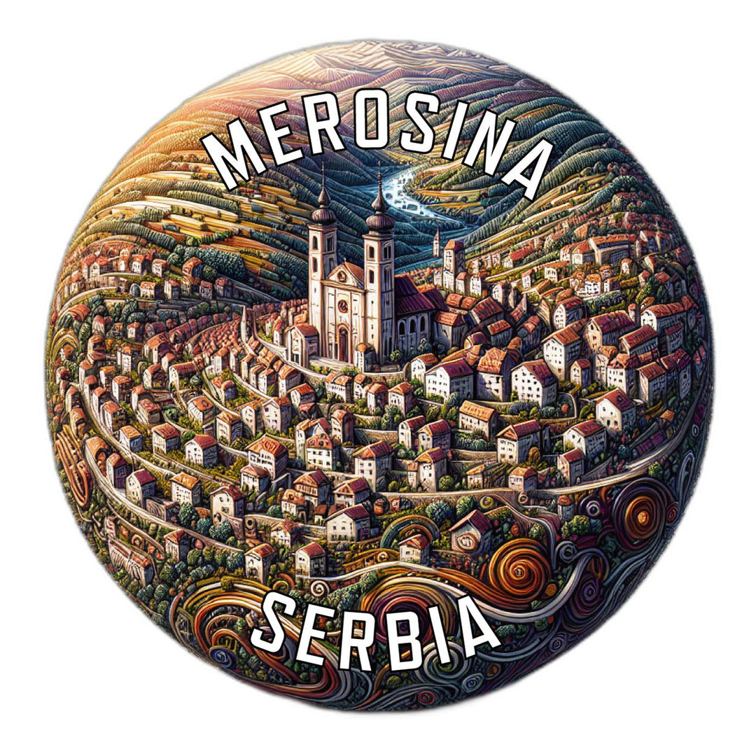 Merosina Serbia Souvenir Die Cut Flat Magnet Image 1