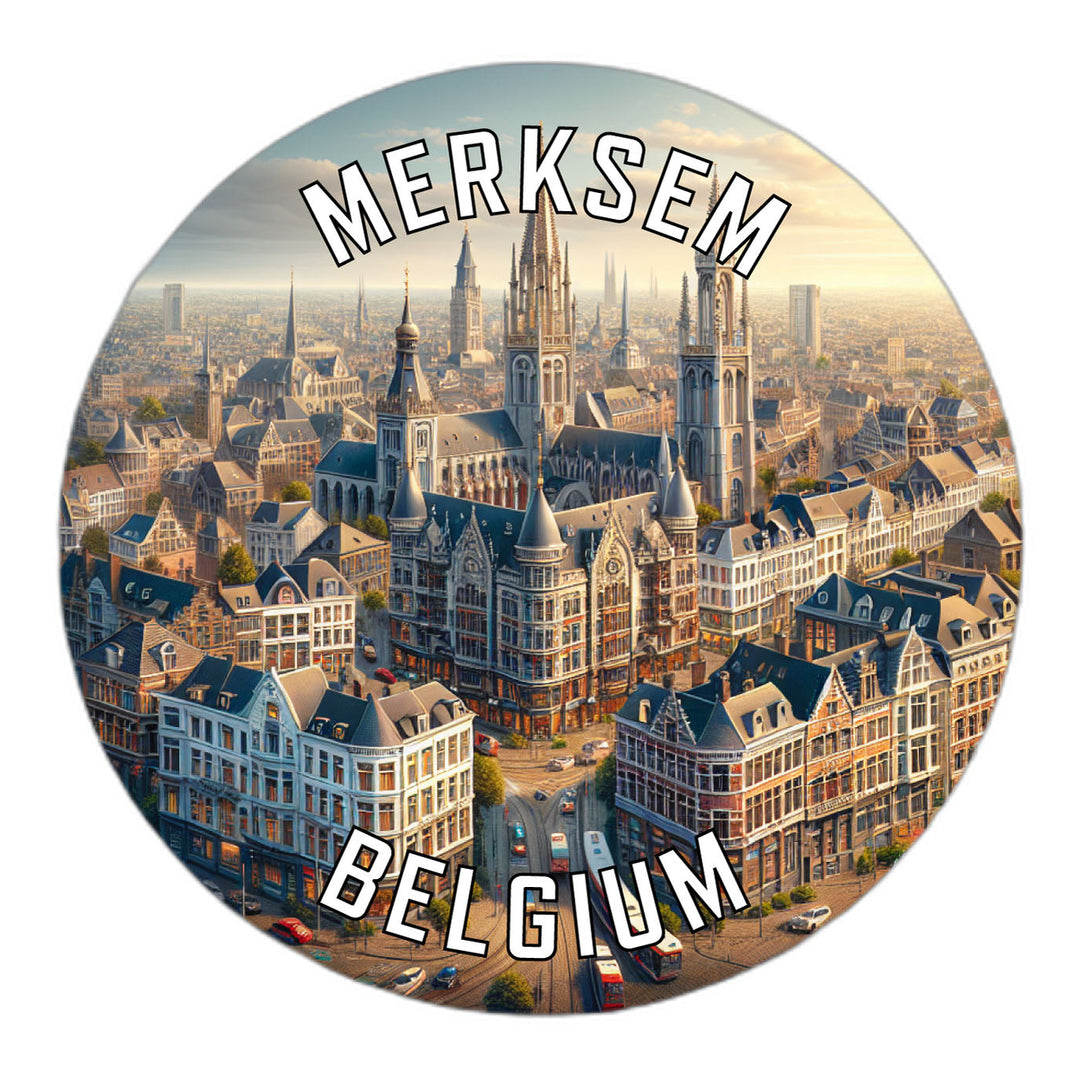 Merksem Belgium Souvenir Die Cut Flat Magnet Image 1