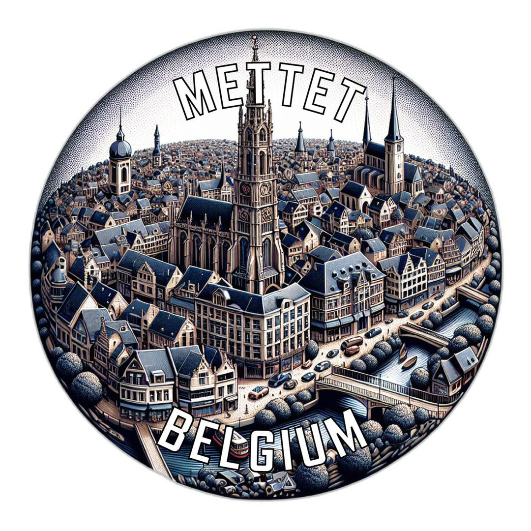 Mettet Belgium Souvenir Die Cut Flat Magnet Image 1