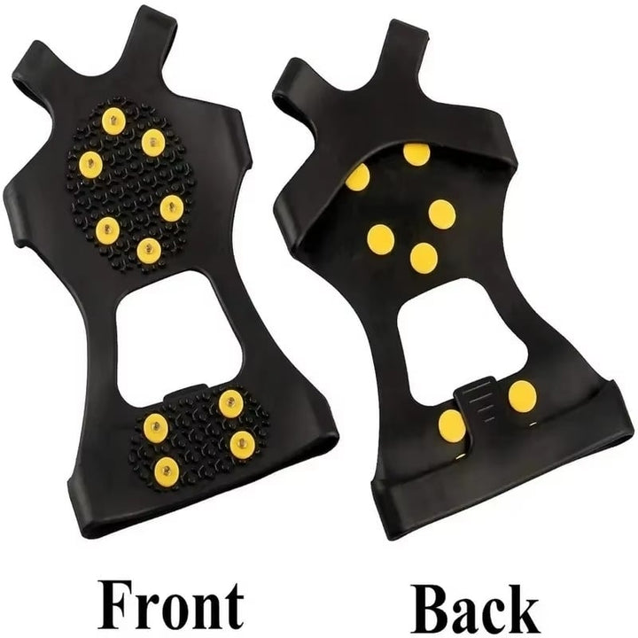 2pcs Anti-Slip Snow Grips with 10 Steel Studs for Ice Snow Traction Image 1