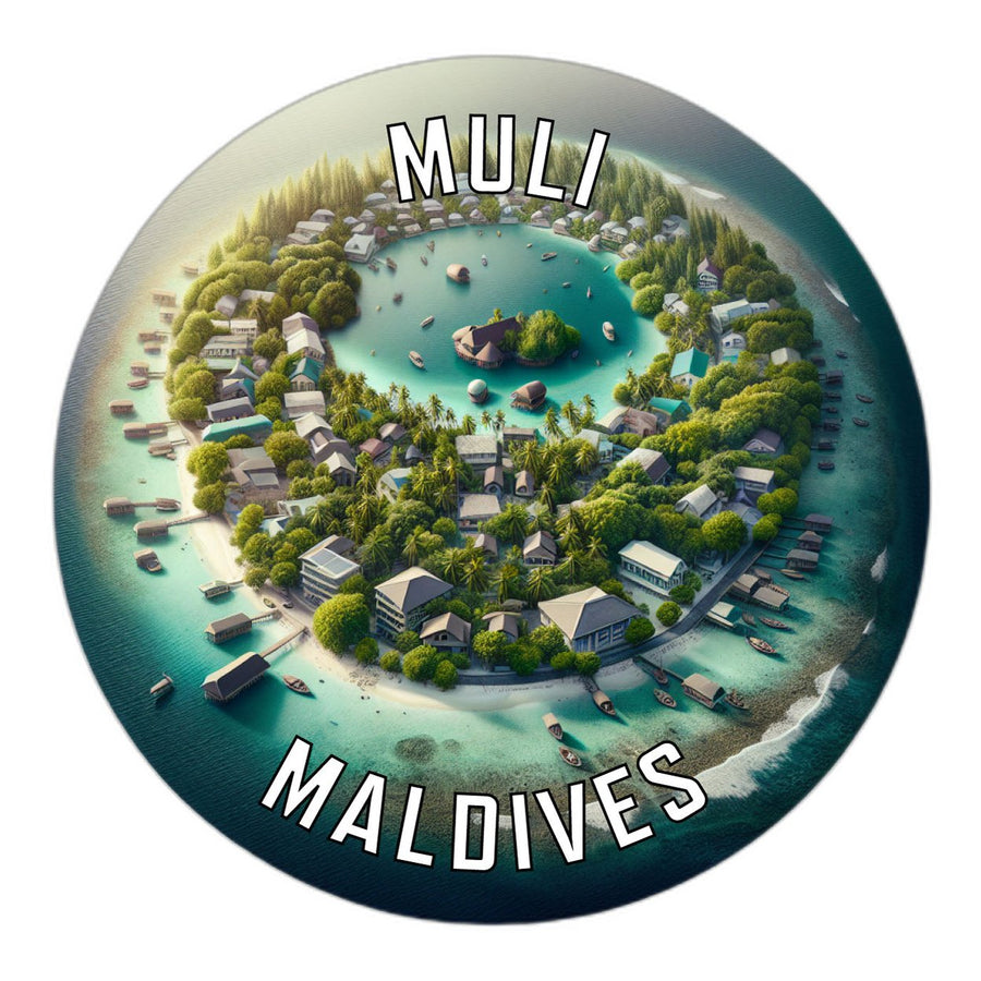 Muli Maldives Souvenir Die Cut Flat Magnet Image 1