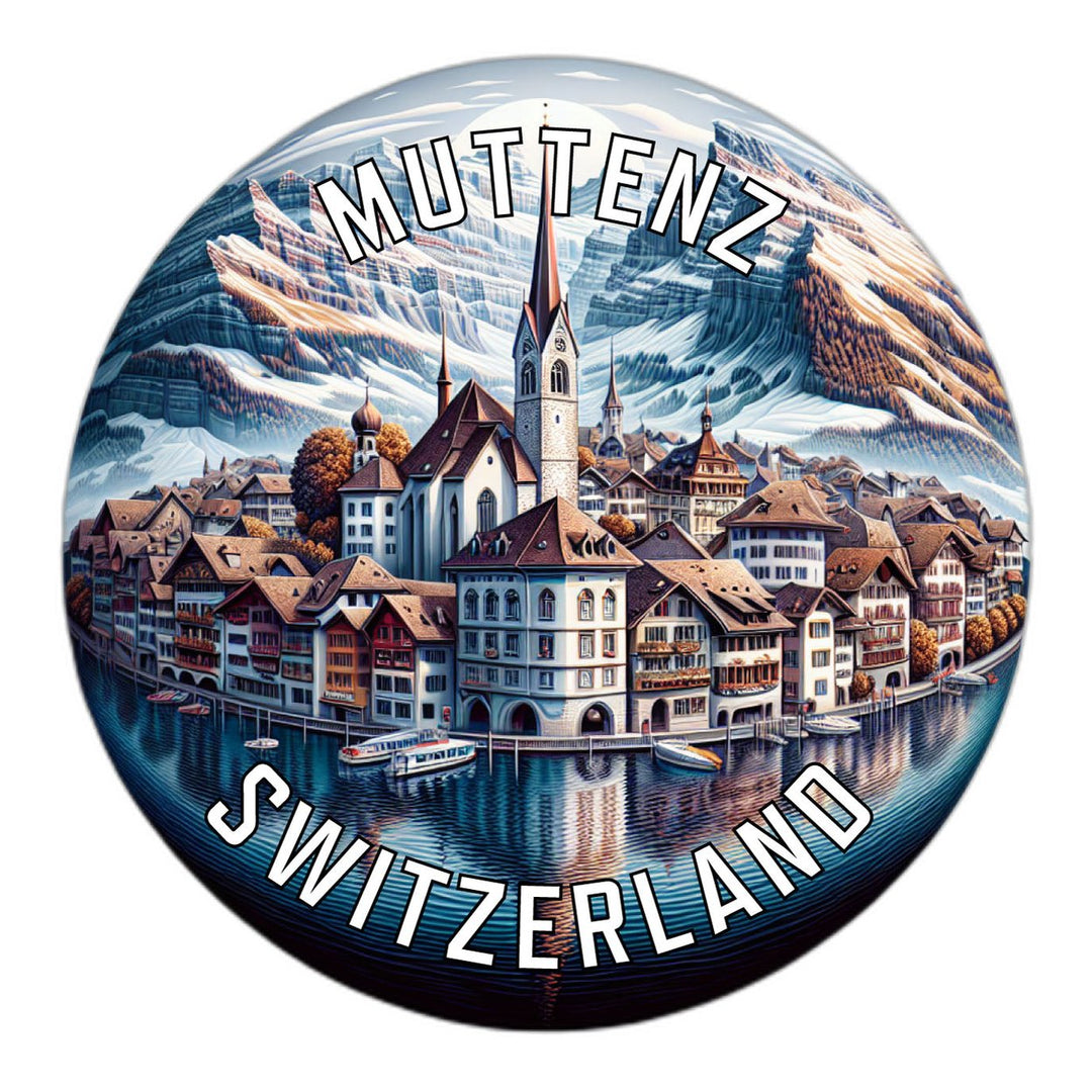 Muttenz Switzerland Souvenir Die Cut Flat Magnet Image 1