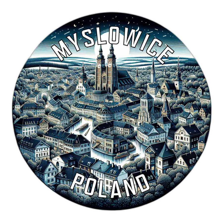 Myslowice Poland Souvenir Die Cut Flat Magnet Image 1