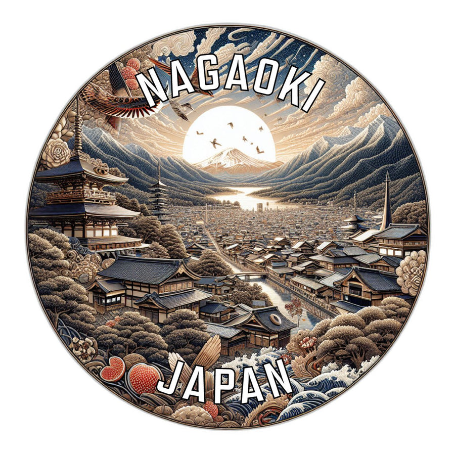 Nagaoki Japan Souvenir Die Cut Flat Magnet Image 1