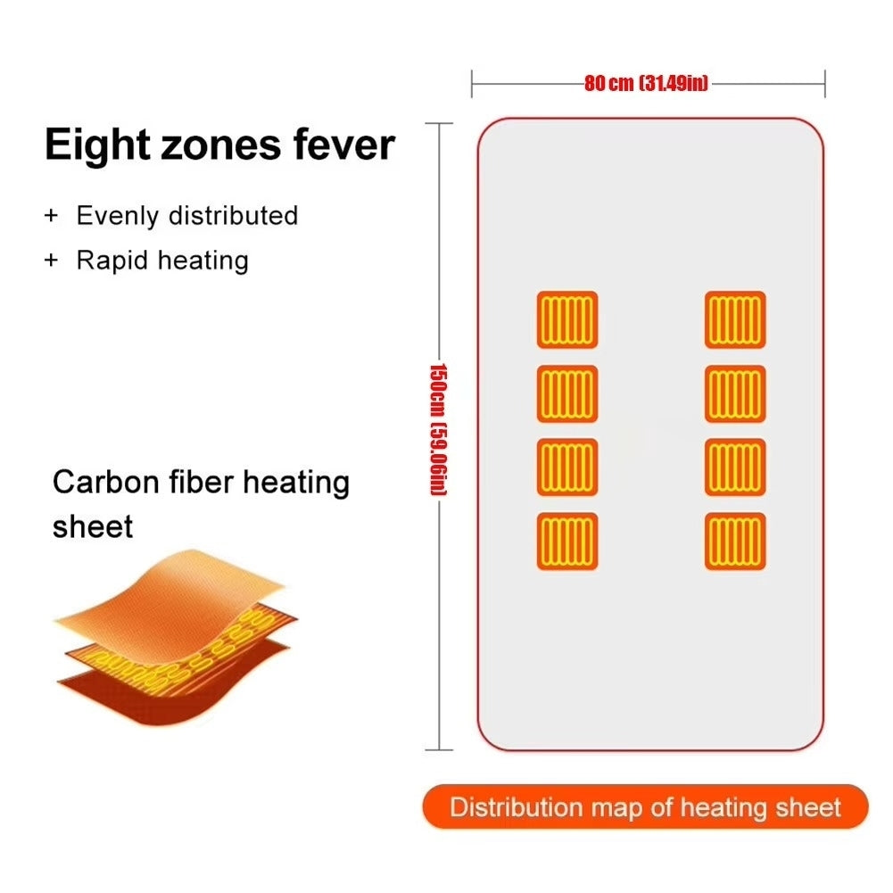 USB Wearable Electric Heating Blanket Shawl 3 Levels Fast Heating Image 2