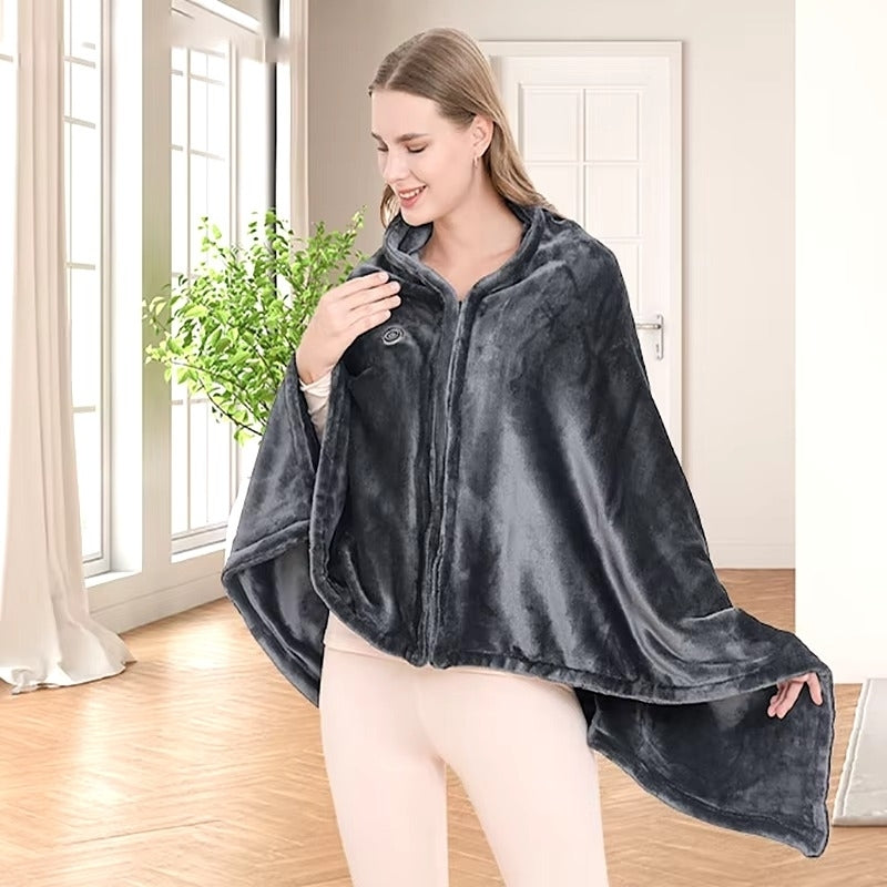 USB Wearable Electric Heating Blanket Shawl 3 Levels Fast Heating Image 8