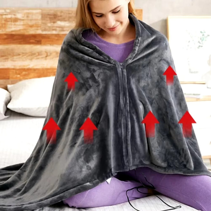 USB Wearable Electric Heating Blanket Shawl 3 Levels Fast Heating Image 11