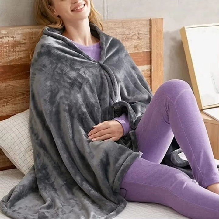 USB Wearable Electric Heating Blanket Shawl 3 Levels Fast Heating Image 12