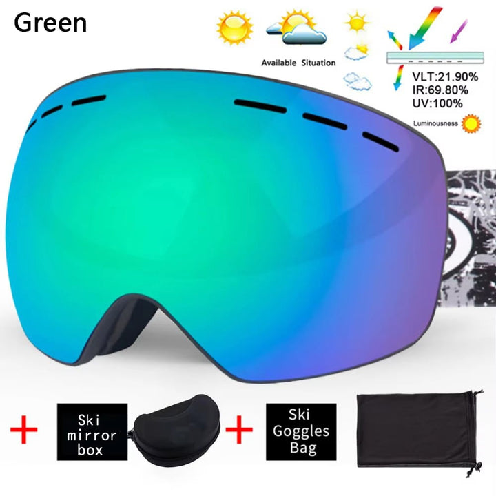 UV400 Anti-Fog Ski Goggles  Double Layer Snowboard Glasses for Men and Women Image 1