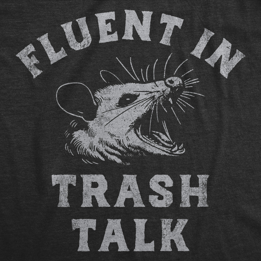 Womens Funny T Shirts Fluent In Trash Talk Sarcastic Possum Graphic Tee For Ladies Image 2