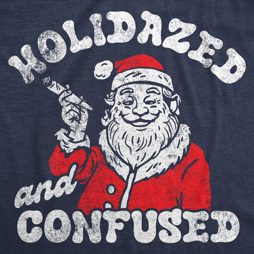 Mens Funny T Shirts Holidazed And Confused Sarcastic 420 Xmas Graphic Tee For Men Image 2