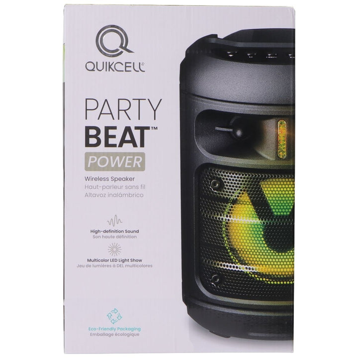 Quikcell Party Beat Power Series Wireless Speaker with LED Lights - Black Image 2