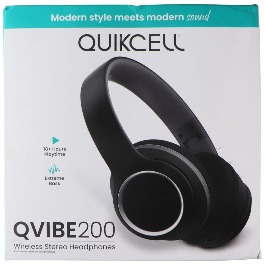 Quikcell QVibe 200 Wireless Stereo Headphones - Black Image 1