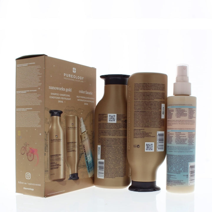 Pureology Nanoworks Gold 3 Piece Kit (Includes: Shampoo 9oz Conditioner 9oz Color Fanatic 21 Leave-In Spray 6.7oz) Image 2