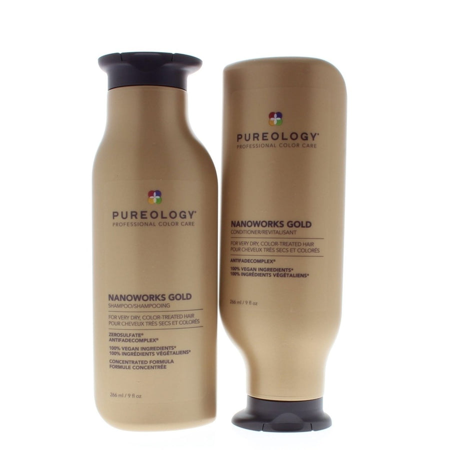 Pureology Nanoworks Gold Shampoo and Conditioner Combo 9oz/266ml Image 1