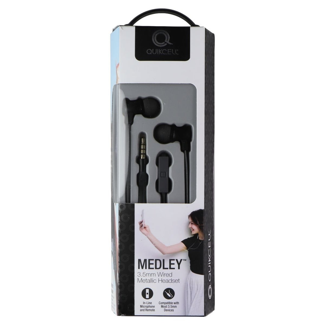 Quikcell Medley 3.5mm Wired Metallic Headset - Black Image 1