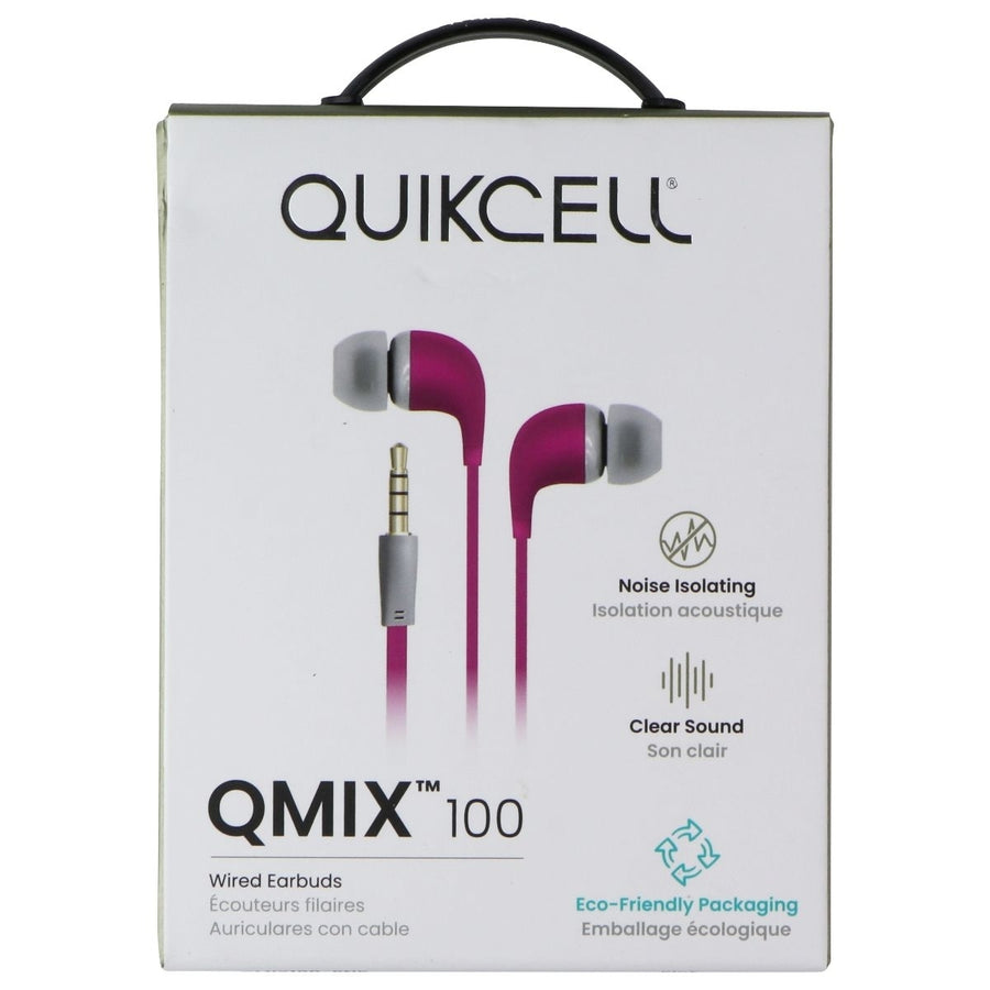 Quikcell QMIX 100 Series Wired 3.5mm Earbuds - Pink Image 1