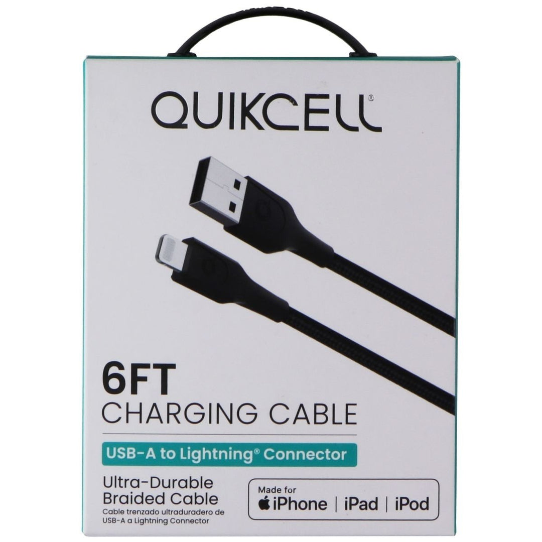 Quikcell 6FT USB-A to Lightning 8-Pin Charging Cable - Black Image 1