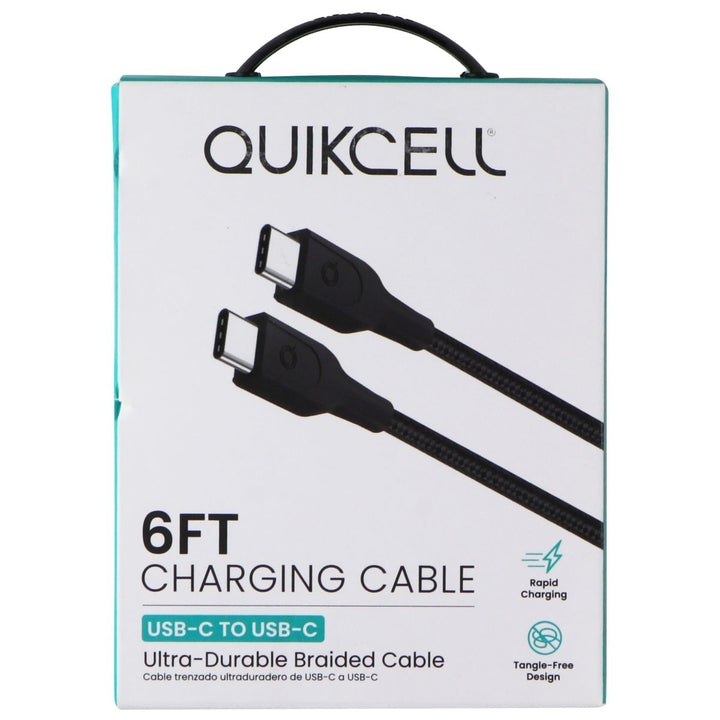 Quikcell 6Ft USB-C to USB-C Charging Cable - Black Image 1