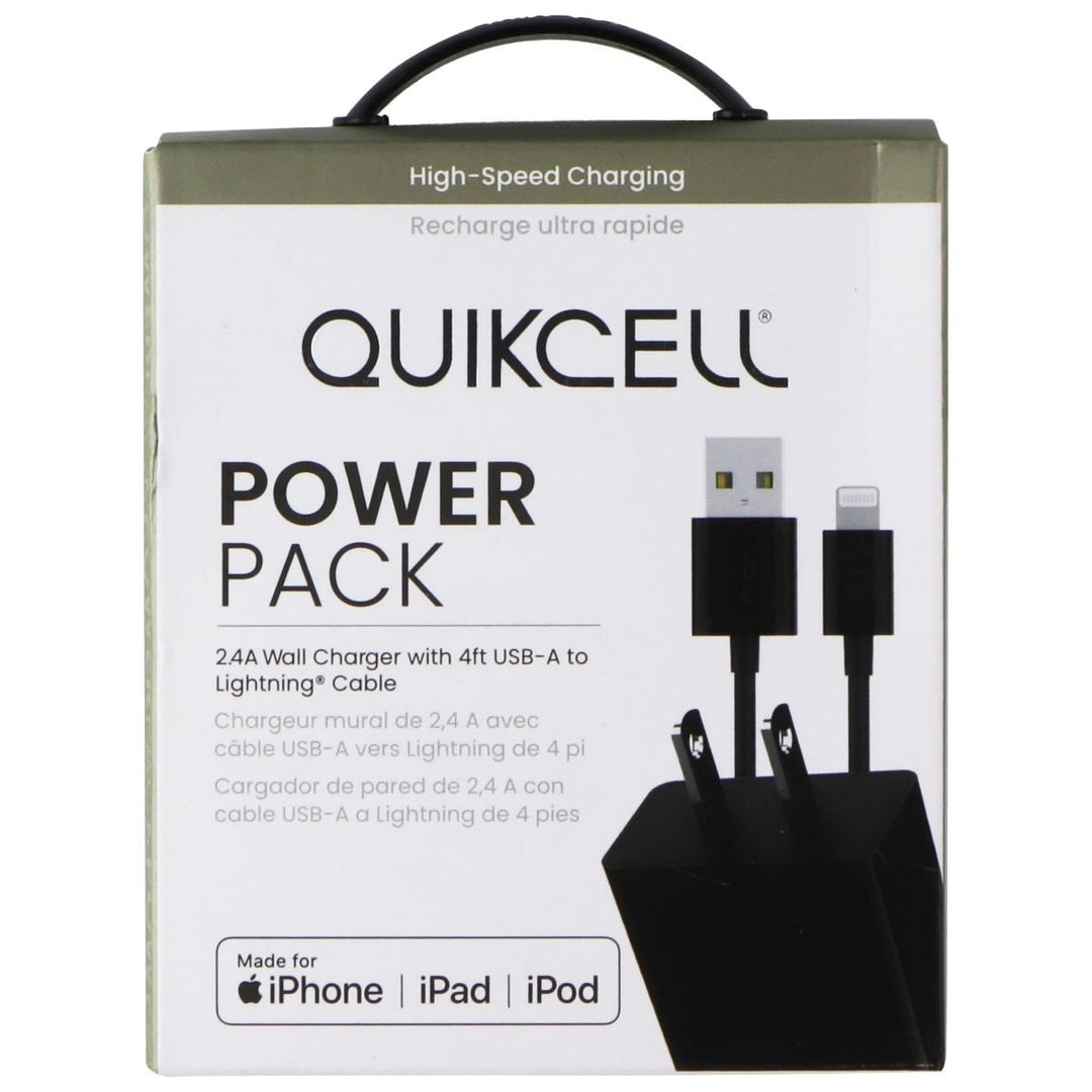 Quikcell Power Pack 2.4A Wall Charger with 4Ft USB-A to Lightning 8-Pin Cable Image 1