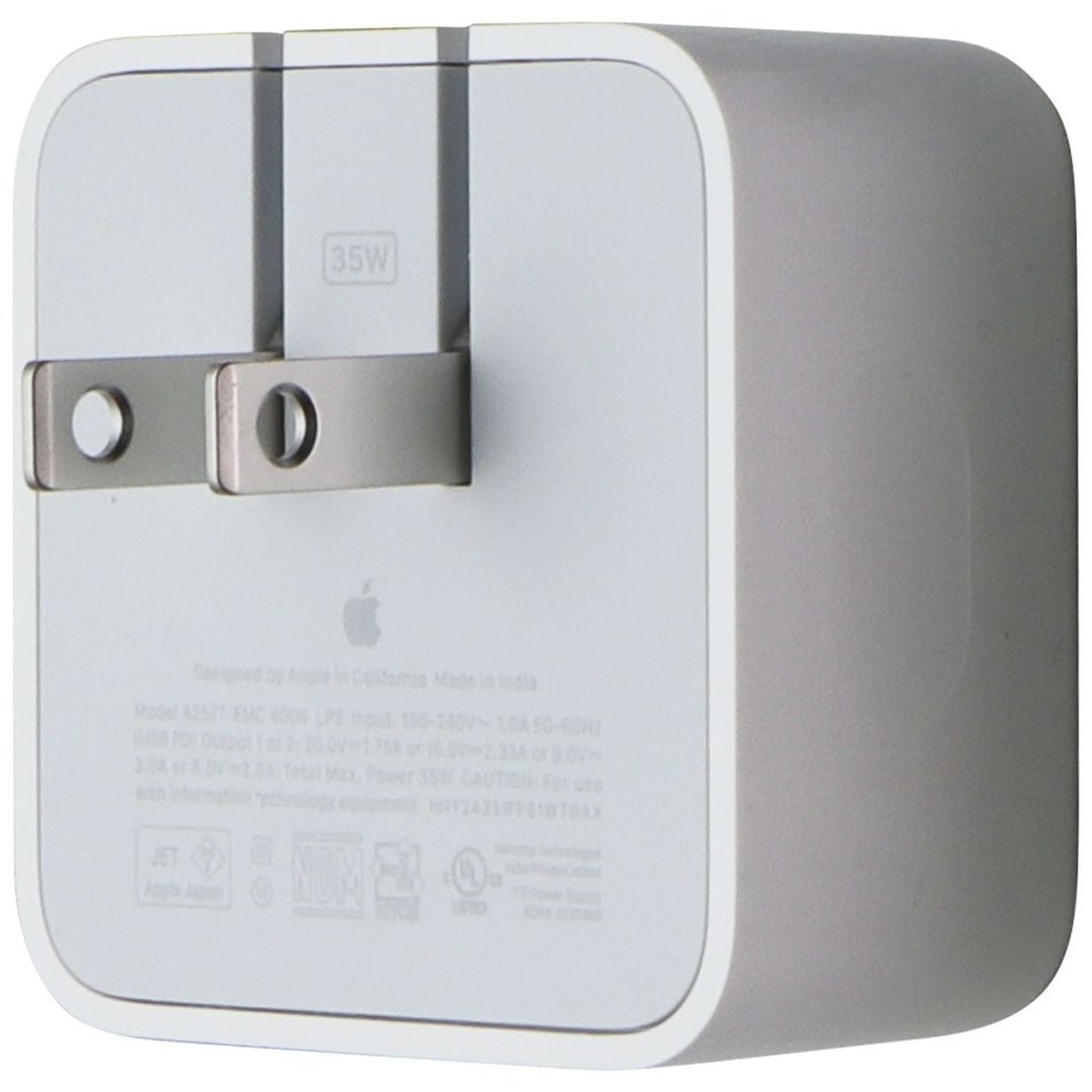 Apple Dual USB-C Port (35W) Compact Power Adapter - White (MNWM3AM/A) Image 2