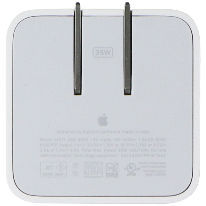 Apple Dual USB-C Port (35W) Compact Power Adapter - White (MNWM3AM/A) Image 4