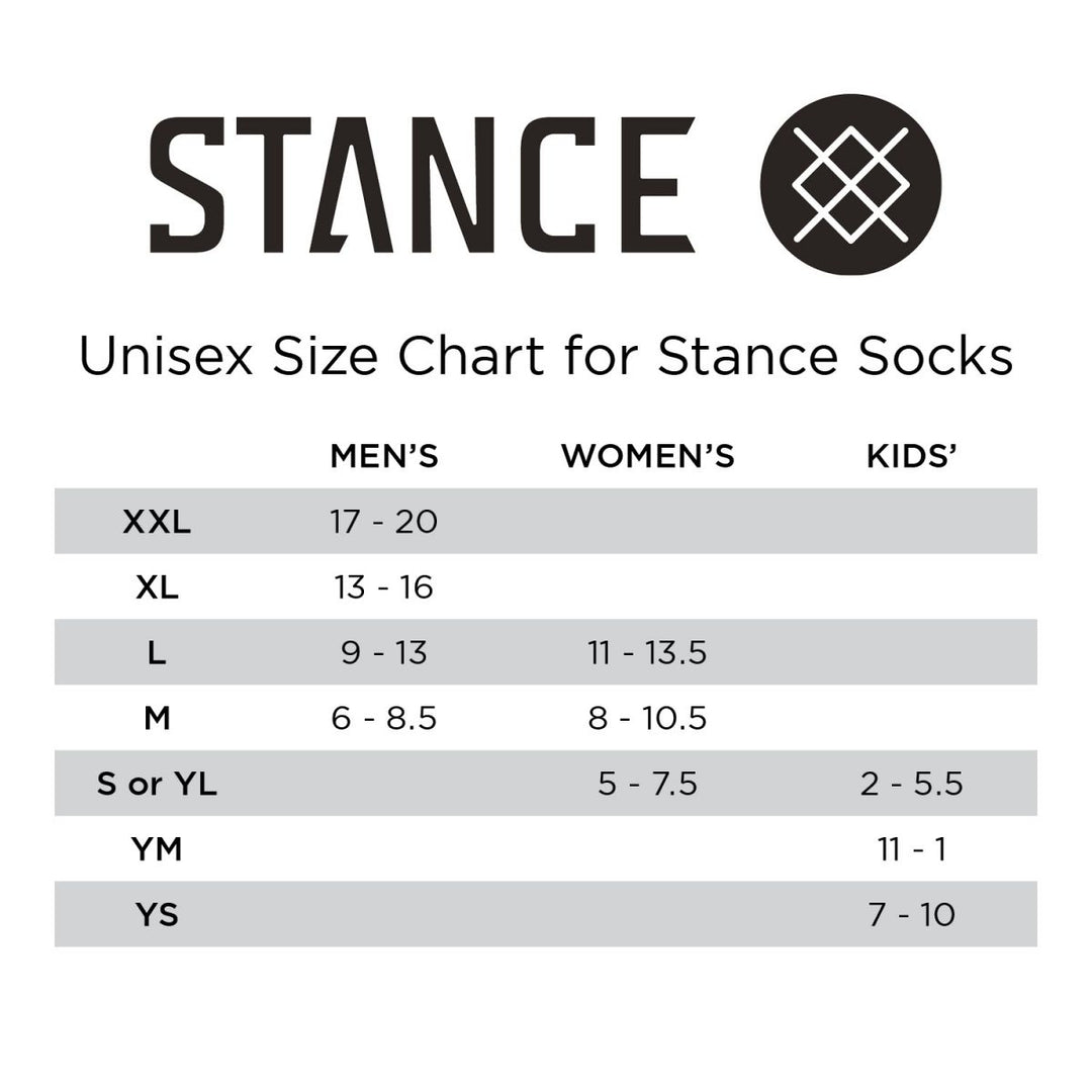 Stance Mens Icon Classic Crew Sock Black White Size Fit No 556 Cotton Blend Image 4