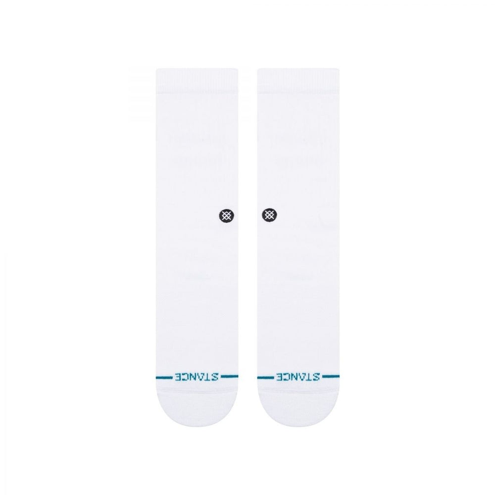 Stance Icon Classic Crew Socks Mens White Black Size Fit No 556 Cotton Blend Image 2