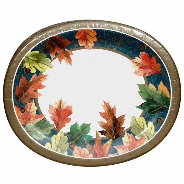 Hoffmaster Beautiful Leaves Oval Platters 12" x 10 (100 Count) Image 1