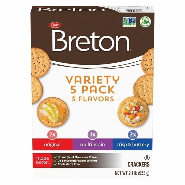 Dare Foods Breton Variety Pack Crackers 33.6 Ounce Image 1