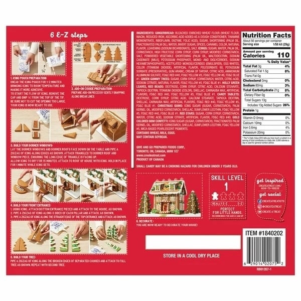 Create a Treat Pre-built Gingerbread Chateau Cookie Kit 57.7 Ounce Image 2