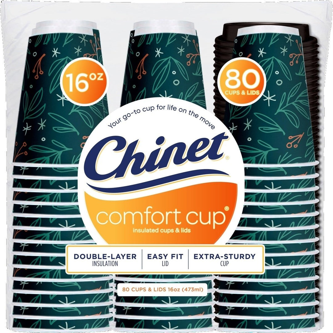 Chinet Comfort Cup Insulated Hot Cup and Lid 16 Ounce (Pack of 80) Image 1