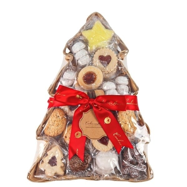 Cookies Con Amore Wooden Holiday Tree Basket 2.5 Pounds Image 1