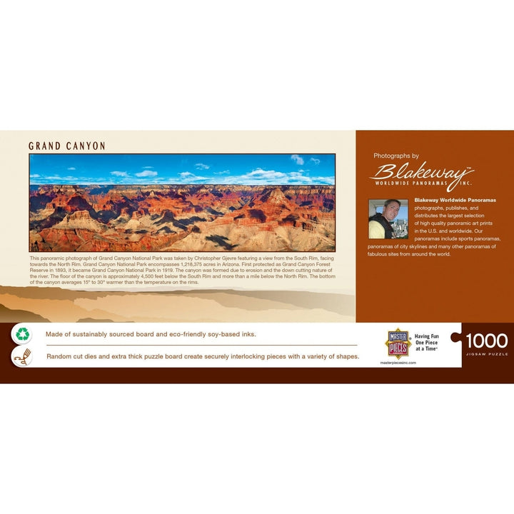 Grand Canyon Arizona 1000 Piece Panoramic Jigsaw Puzzle 27x20 Eco-Friendly Image 3