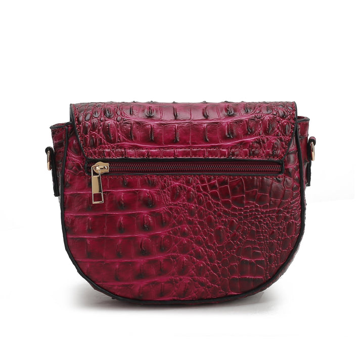 Amalia Solid Croc Crossbody Bag Image 11