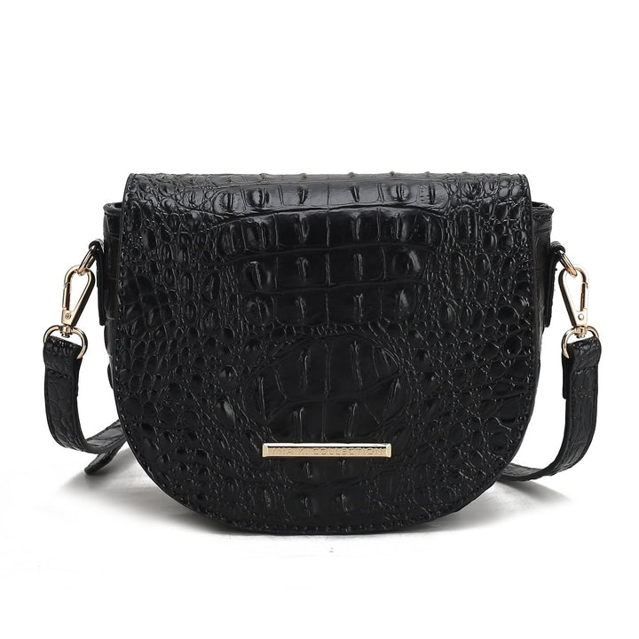 Amalia Solid Croc Crossbody Bag Image 2