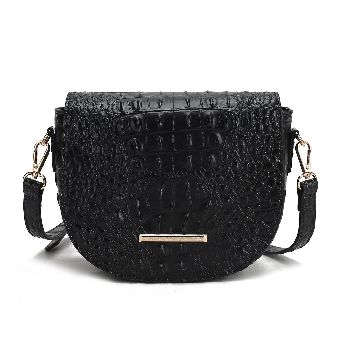 Amalia Solid Croc Crossbody Bag Image 1