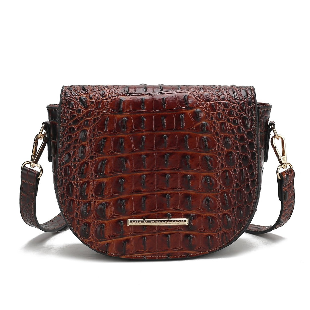 Amalia Solid Croc Crossbody Bag Image 1