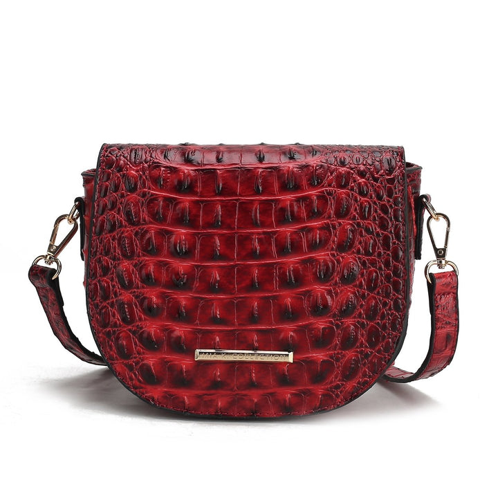 Amalia Solid Croc Crossbody Bag Image 7