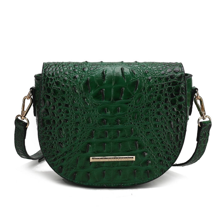 Amalia Solid Croc Crossbody Bag Image 4