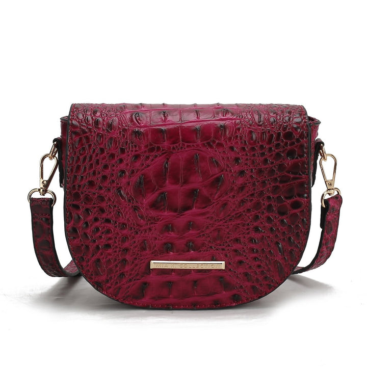 Amalia Solid Croc Crossbody Bag Image 4