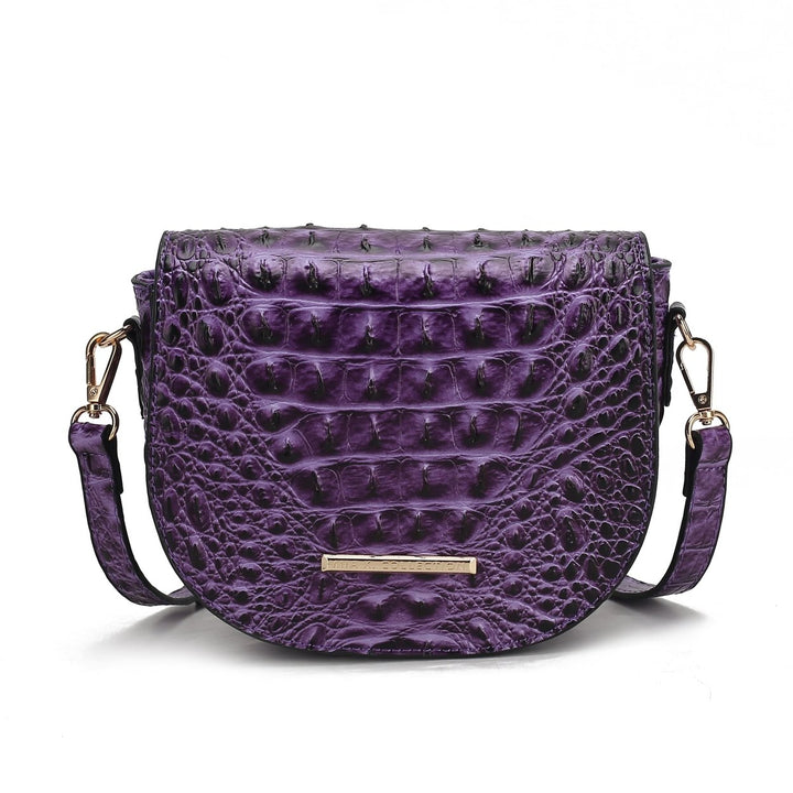 Amalia Solid Croc Crossbody Bag Image 6