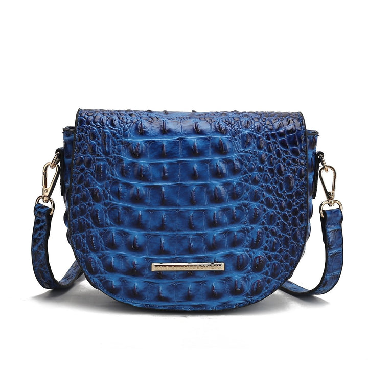 Amalia Solid Croc Crossbody Bag Image 8