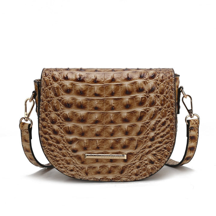 Amalia Solid Croc Crossbody Bag Image 9